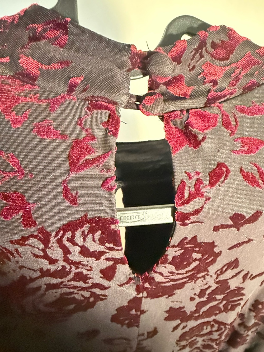 ModCloth Velvet Floral Keyhole Midi Dress - Burgundy - Picture 4 of 5